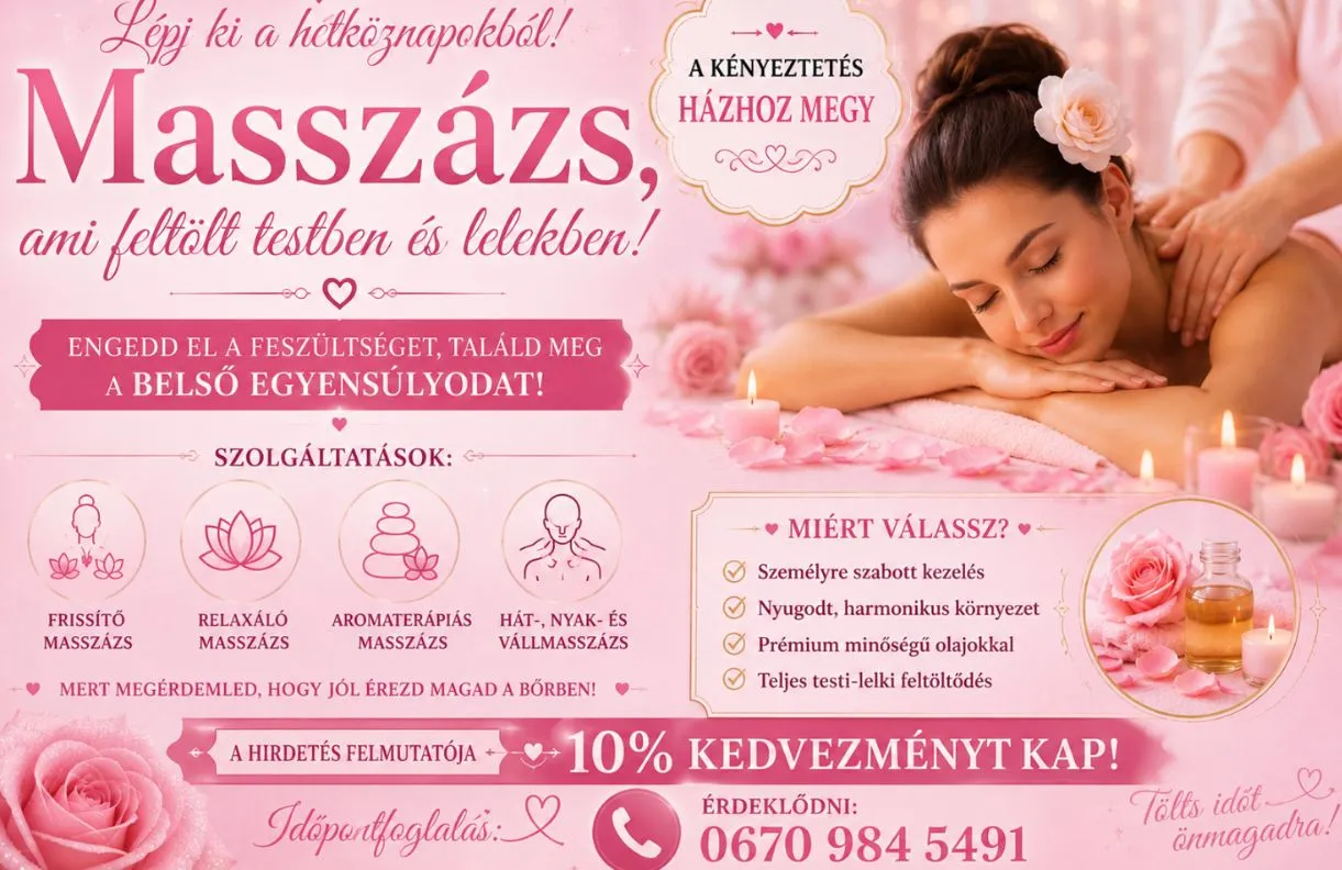 💆♀️ Masszázs, ami feltölt testben és lélekben